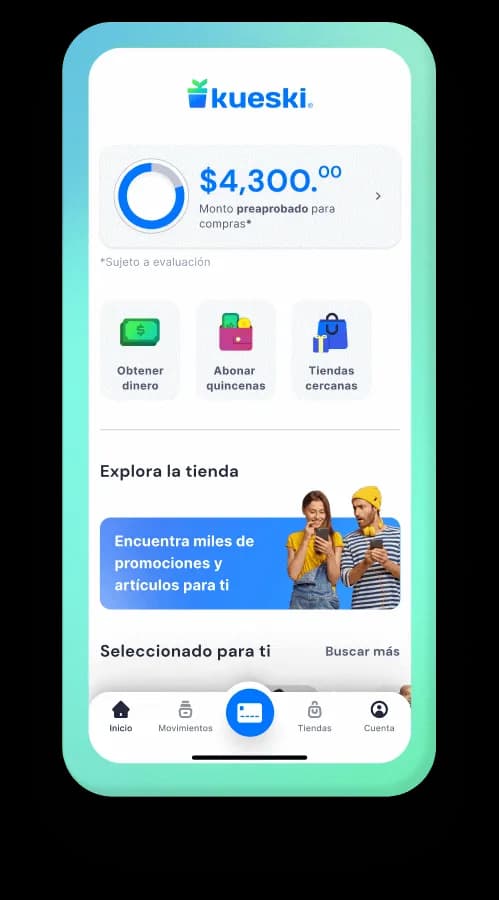 Kueski app home screen